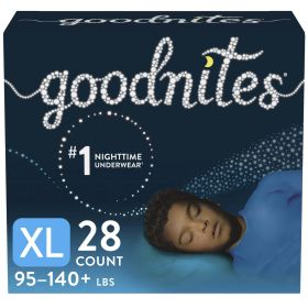 Goodnites Boys' Nighttime Bedwetting Underwear Size XL, 28 Count