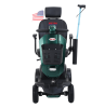 Green four-wheel electric folding scooter crutch storage portable mobility scooter.  Foldable travel portable mobile scooter mini four-wheel